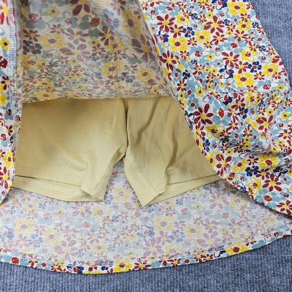 Toad & Co Skirt Womens Medium Yellow Floral Skort Athleisure Organic Cotton - Picture 2 of 8